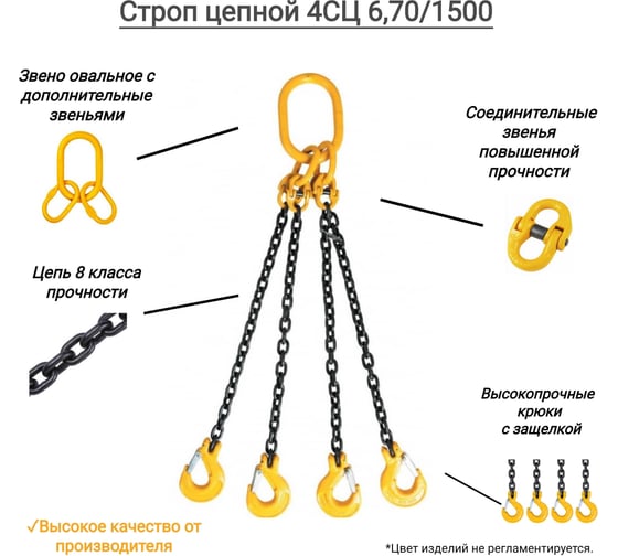 Изображение товара Цепной четырехветвевой строп КанТраст  4СЦ 6,7/1500 4STS6701500