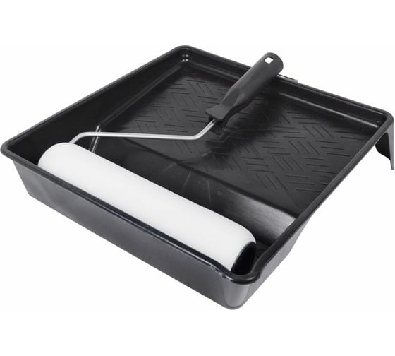 Изображение товара Набор для покраски потолка Без бренда ванна для краски 320x330 мм, поролоновый валик 250 мм 03005