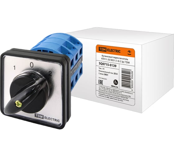 Изображение товара Кулачковый переключатель TDM ELECTRIC КПУ11-25/3031 1-0-2 3р SQ0715-0139