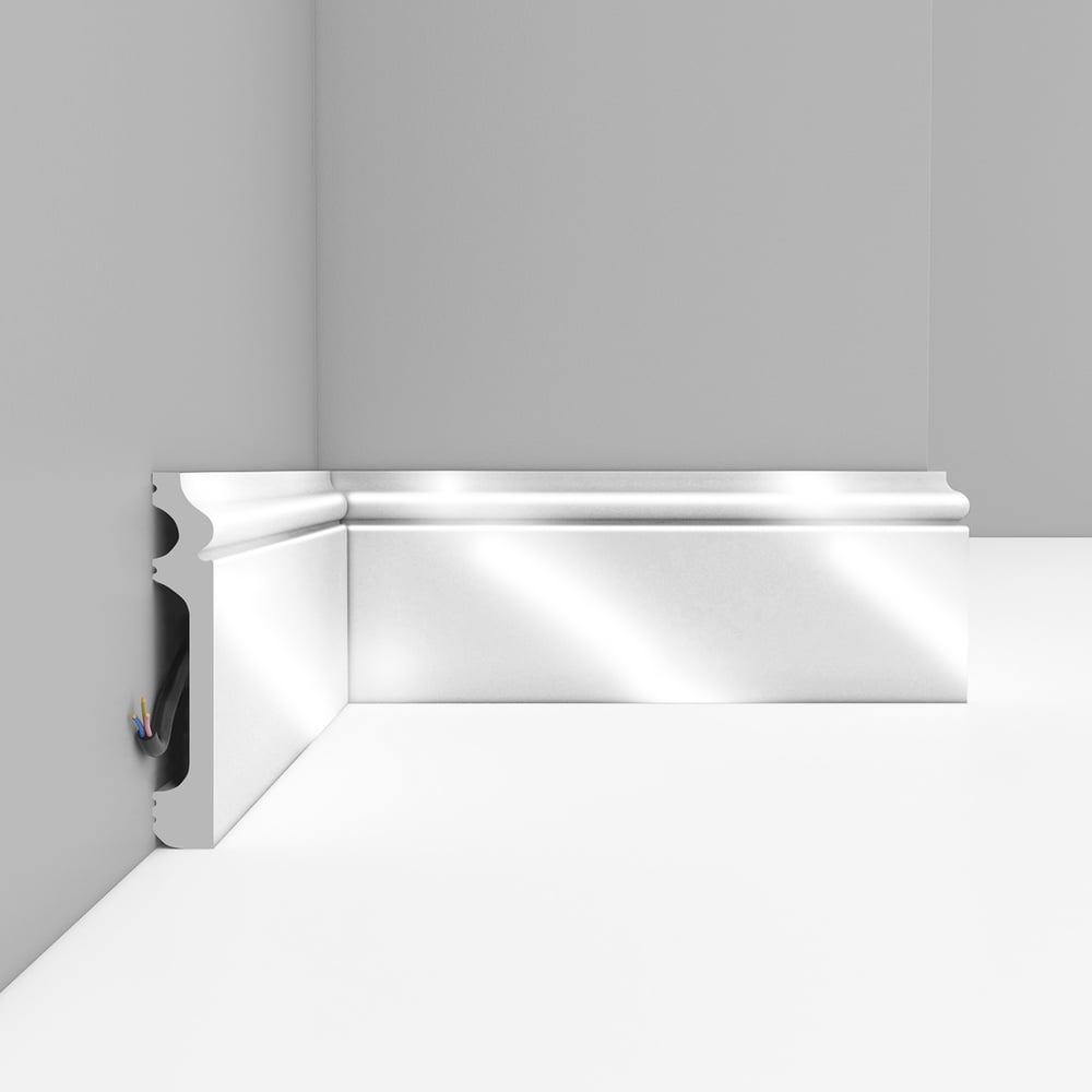 Изображение товара Плинтус напольный Decomaster белый глянцевый 79x13x2400мм D005-114 Изображение товара Плинтус напольный Decomaster белый глянцевый 79x13x2400мм D005-114