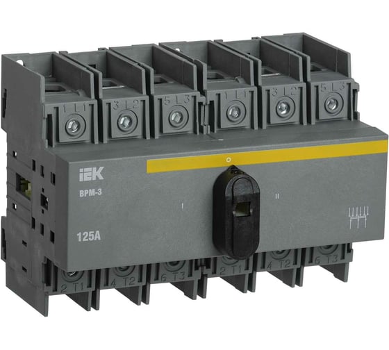 Изображение товара Модульный выключатель-разъединитель IEK ВРМ-3 3P 125А MVR30-3-125