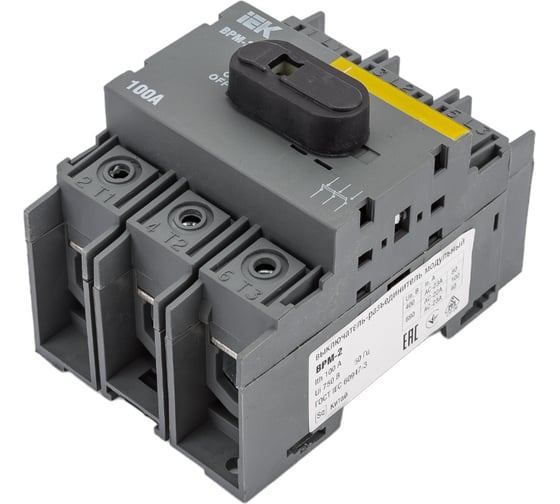 Изображение товара Модульный выключатель-разъединитель IEK ВРМ-2 3P 100А MVR20-3-100