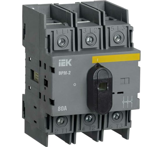Изображение товара Модульный выключатель-разъединитель IEK ВРМ-2 3P 80А MVR20-3-080