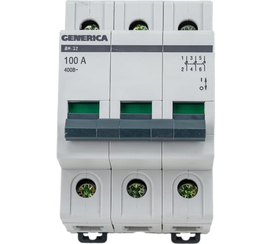 Изображение товара Выключатель нагрузки (мини-рубильник) GENERICA ВН-32 3Р 100А MNV15-3-100