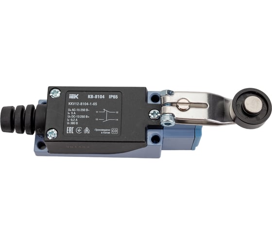 Изображение товара Концевой выключатель IEK КВ-8104 рычаг с роликом IP65 KKV12-8104-1-65