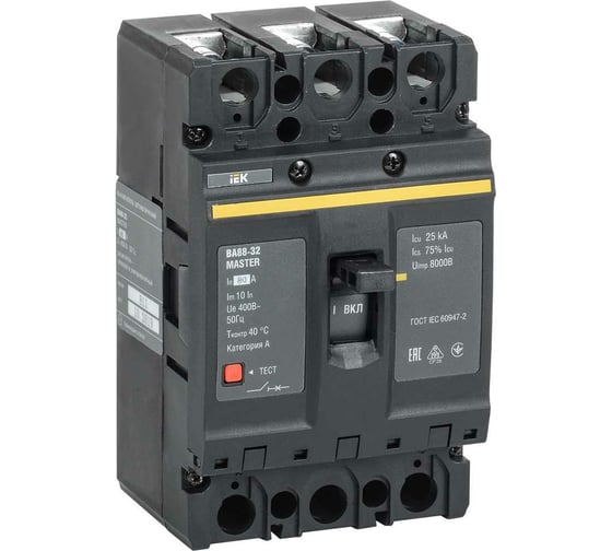 Изображение товара Автоматический выключатель IEK ВА88-32 3Р 80А 25кА MASTER SVA10-3-0080-02