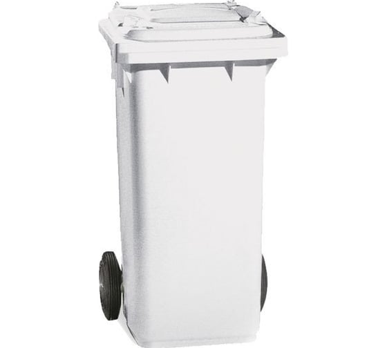 Изображение товара Контейнер для отходов TTS полиэтилен, 120 л, с двумя O 200 мм осевыми колесами, белый с крышкой 00005051