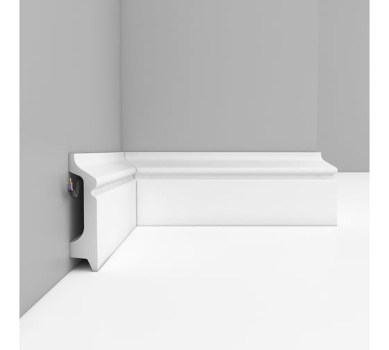 Изображение товара Плинтус напольный Decomaster 78x21x2400 мм белый матовый D122-115 ДМ