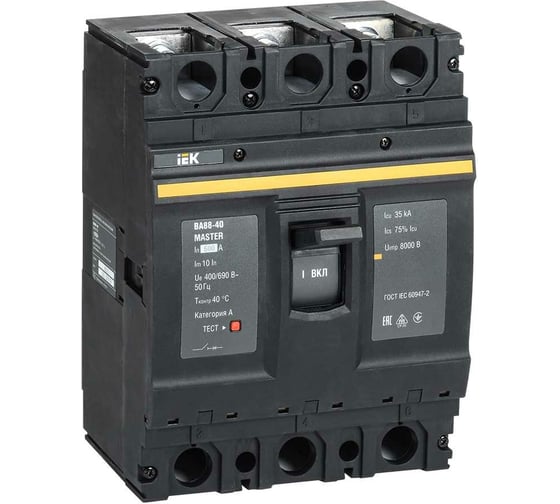 Изображение товара Автоматический выключатель IEK ВА88-40 3Р 500А 35кА MASTER SVA50-3-0500-02