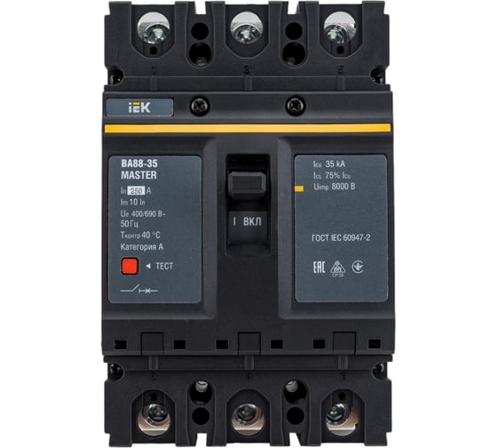 Изображение товара Автоматический выключатель IEK ВА88-35 3Р 250А 35кА MASTER SVA30-3-0250-02