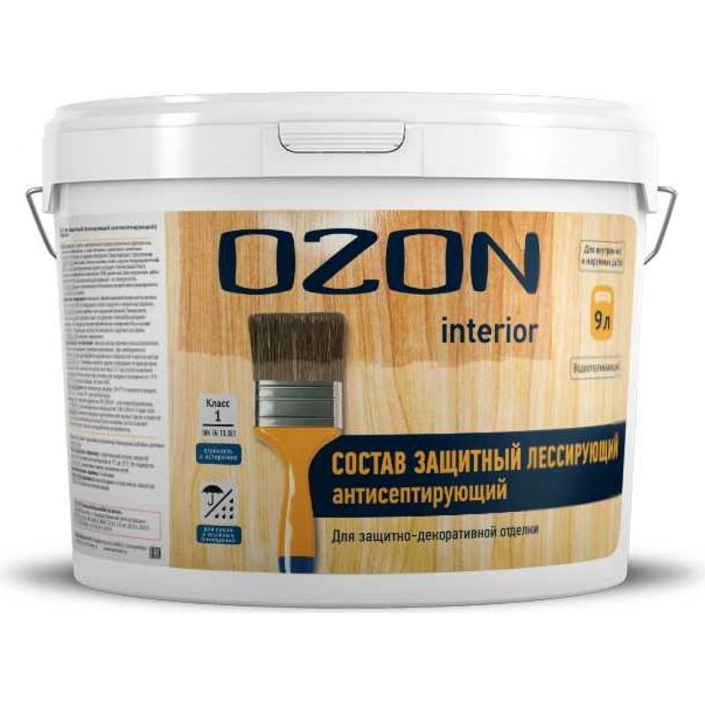 Защитный антисептирующий лессирующий лак OZON грунтовка бетон контакт ozon beton kontakt вд ак 040м акриловая 13 кг