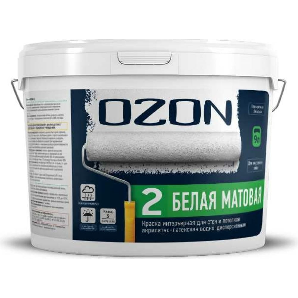 Интерьерная акрилатно-латексная краска OZON латексная краска для влажных помещений marshall