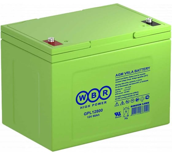 Изображение товара Аккумулятор для ИБП WBR GPL12800 12В, 80 Ач УТ-00000240