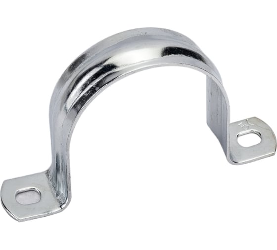 Изображение товара Оцинкованная скоба с двумя отверстиями Экопласт для трубы D50 мм, 50 шт. 43650-50