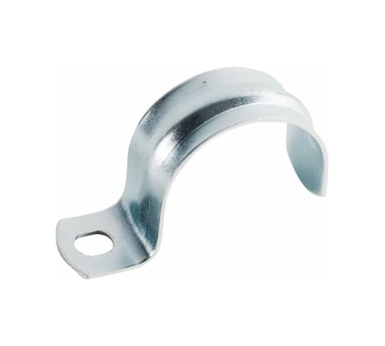 Изображение товара Оцинкованная скоба с одним отверстием Экопласт для трубы D35 мм, 100 шт. 43735