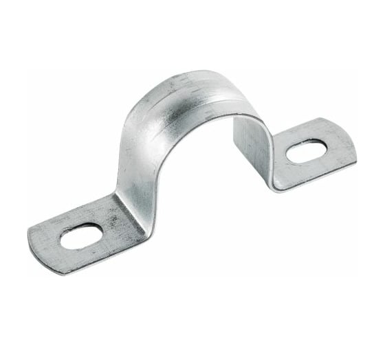 Изображение товара Оцинкованная скоба с двумя отверстиями Экопласт для трубы D14 мм, 100 шт. 43614