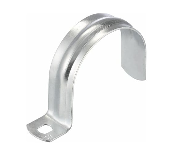 Изображение товара Оцинкованная скоба с одним отверстием Экопласт для трубы D50 мм, 50 шт. 43750-50