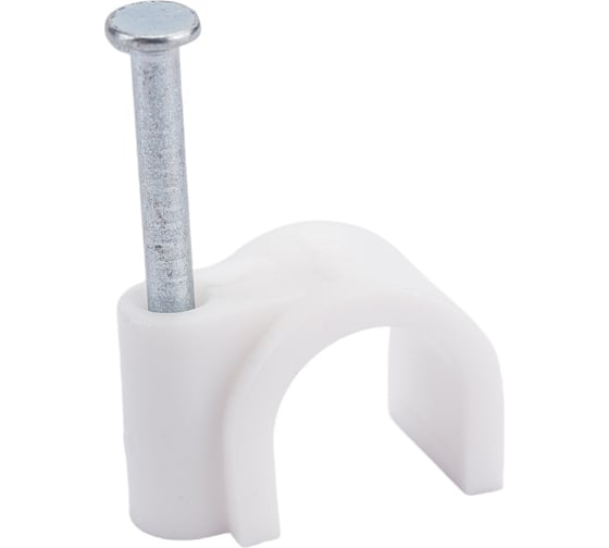 Изображение товара Пластиковая круглая скоба Экопласт 11,4x10 размер гвоздя 2,3x23 мм, 50 шт. 47010-50