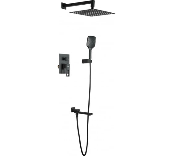 Изображение товара Душевая система Gappo 35к G7117-6 лейка "Тропический душ" встраиваемая, черный 545227