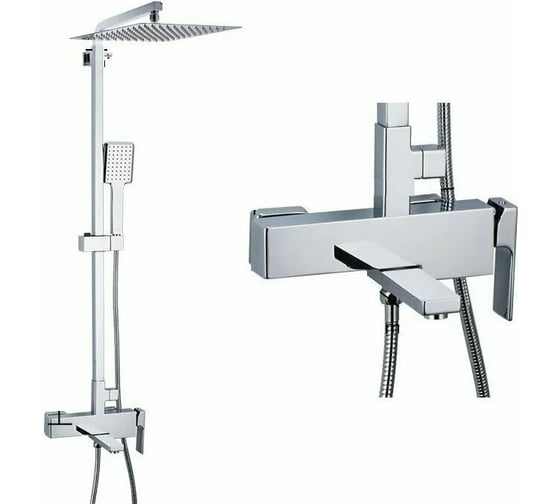 Изображение товара Душевая система Gappo 35к G2418-1 лейка "Тропический душ" квадрат 300х300 хром 549381