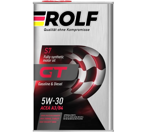 Изображение товара Моторное масло Rolf GT синтетическое, SAE 5W-30, ACEA A3/B4, 1 л 322619