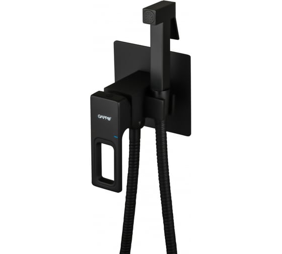 Изображение товара Смеситель с гигиенической лейкой Gappo 35к G7217-6 встраиваемый, черный 544441