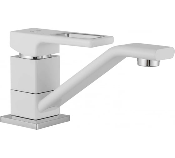 Изображение товара Смеситель для кухни Gappo 35k G4517-8 длинный поворотный излив, п/гайку, белый, хром 549398