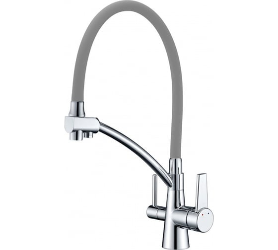 Изображение товара Смеситель для кухни Gappo 35к G4398-17 с выходом для питьевого фильтра, серый-хром 549410