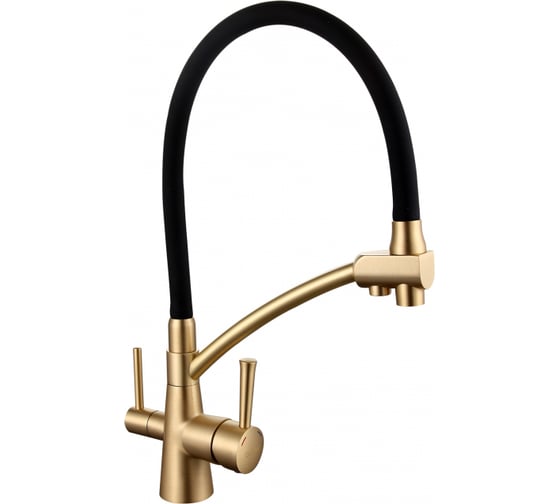 Изображение товара Смеситель для кухни Gappo 35к G4398-1 с выходом для питьевого фильтра, черный, бронза 549472