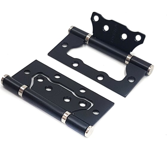 Изображение товара Стальная петля PUERTO, плоский колпачок, без врезки, черный/хром блестящий 2 шт. IN100-2S FH B/CPбезВР