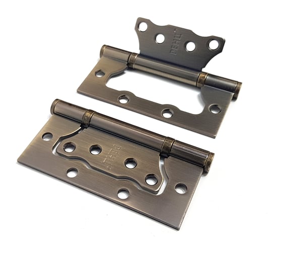 Изображение товара Стальная петля Ренц 100х75х2.5, 2 подшипника, б/колп., бронза античная матовая (без врезки), IN100-2BB FH MAB безВР (2шт)