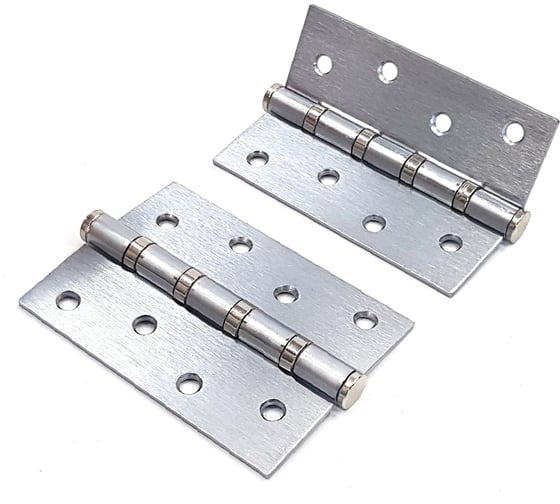 Изображение товара Стальная петля Ренц 100х75х2.5, 4 подшипника, без колпачков, супер сатин хром, 2 шт. IN100-4BB FH SSC (2шт)