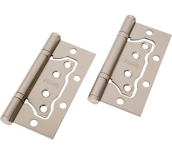 Изображение товара Стальная петля Ренц 100х75х2.5, 2 подшипника, без колпачков, без врезки, никель супер матовый, 2 шт. IN100-2BB FH MSN безВР (2шт)