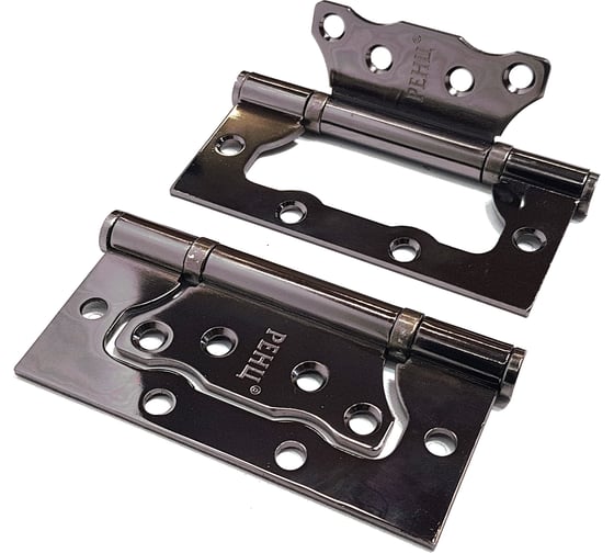 Изображение товара Стальная петля Ренц 100х75х2.5, 2 подшипника, без колпачков, без врезки, черный никель, 2 шт. IN100-2BB FH BN безВР (2шт)