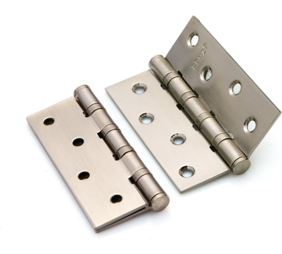 Изображение товара Стальная петля Ренц 100х75х2.5, 4 подшипника, без колпачков, никель супер матовый, 2 шт. IN100-4BB FH MSN (2шт)