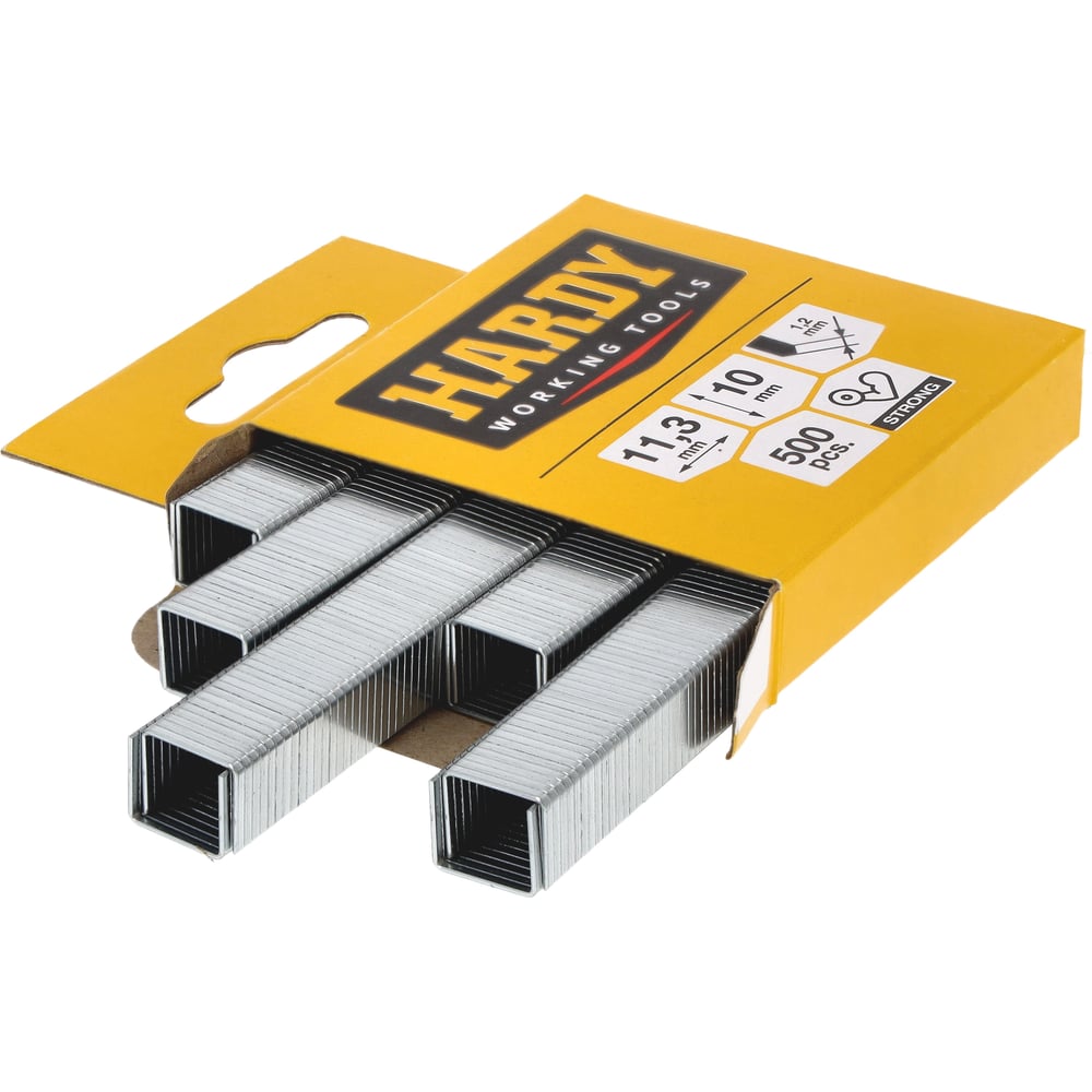 Изображение товара Скобы для степлера HARDY 11.3x10x1.2 мм тип 53, 500 шт