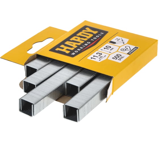 Изображение товара Скобы для степлера HARDY 11.3x10x1,2 мм, тип 53, 500 шт. 2241-650010