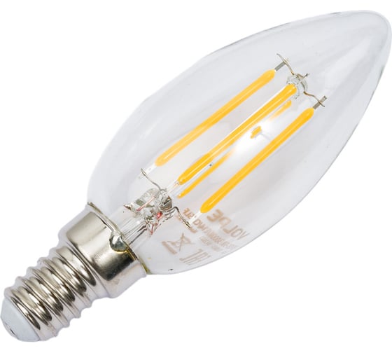 Изображение товара Светодиодная лампа Volpe LED-C35-5W/3000K/E14/CL/SLF UL-00008324