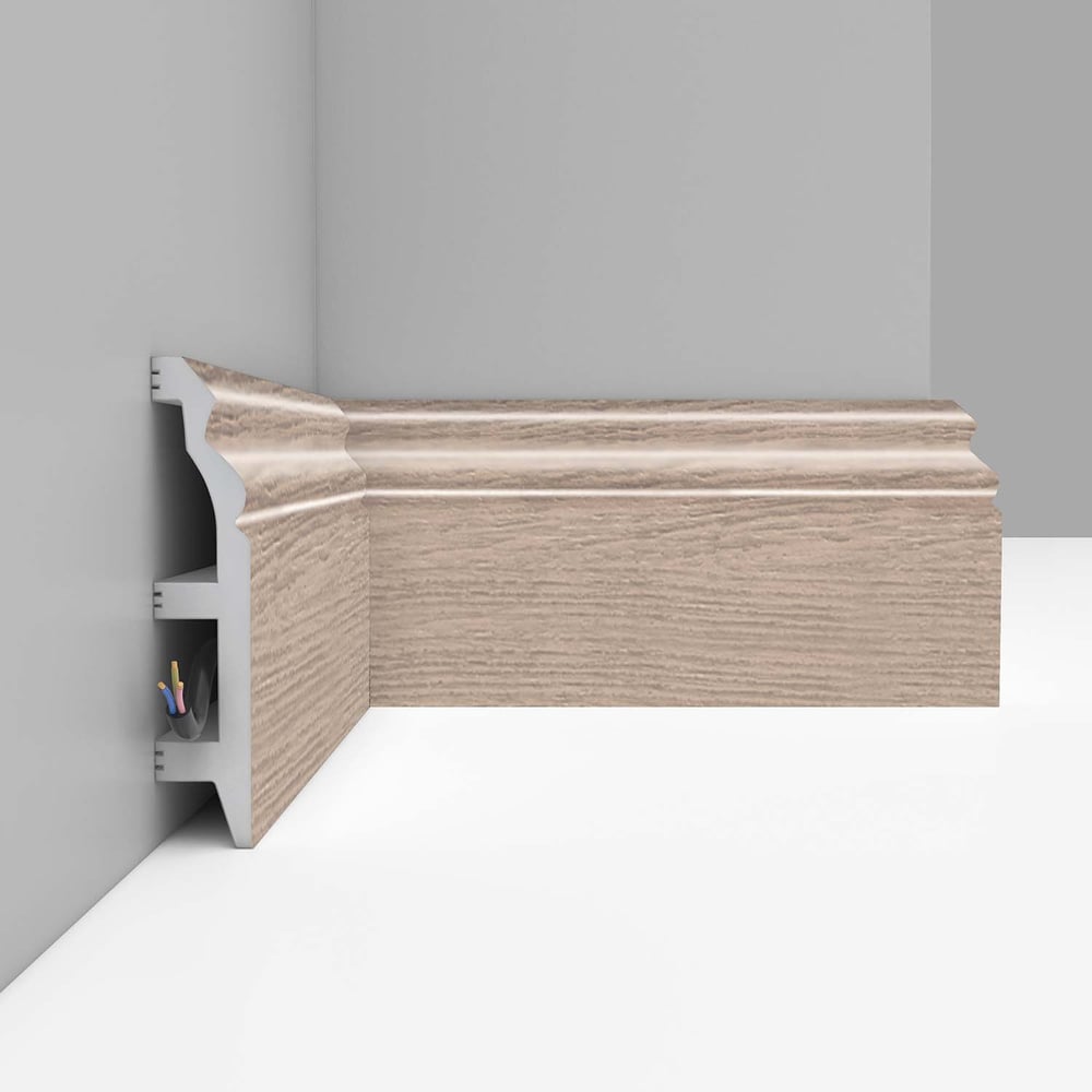 Изображение товара Плинтус напольный Decomaster 100x22 мм D232-83 влагостойкий и фигурный для пола Изображение товара Плинтус напольный Decomaster 100x22 мм D232-83 влагостойкий и фигурный для пола