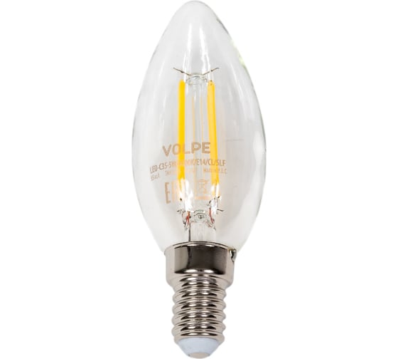 Изображение товара Светодиодная лампа Volpe LED-C35-5W/4000K/E14/CL/SLF UL-00008325
