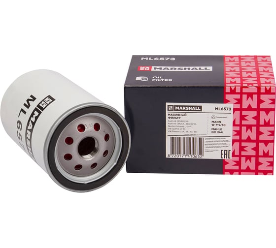 Изображение товара Фильтр масляный Audi A4 (B5) 95- / A6 (C4, C5) 95-, Skoda Octavia I, II 97-, VW Passat (3A) MARSHALL ML6573