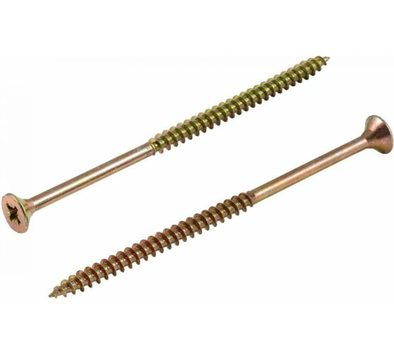 Изображение товара Универсальный саморез КВАДРА 6x80 желтый, потайная голова, цинк, кop. 150 шт. 60408000150H