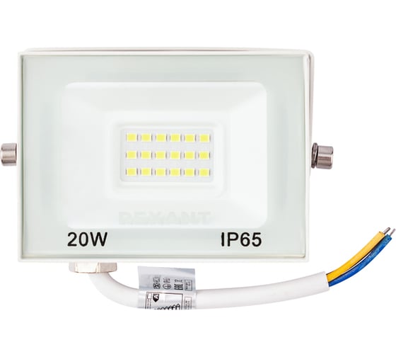 Изображение товара Светодиодный прожектор REXANT LED 20 Вт 1600 Лм 5000 K белый корпус 605-024