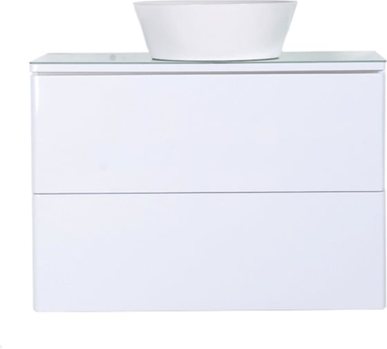 Изображение товара Подвесная тумба с раковиной ORANGE Otto Ot-75TuGLASS+B08-360W