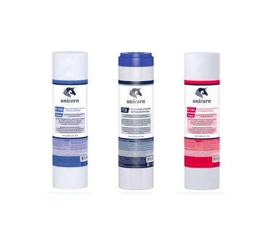 Изображение товара Комплект картриджей для обратноосмотической системы Unicorn FRO-5 KCB-FRO-5