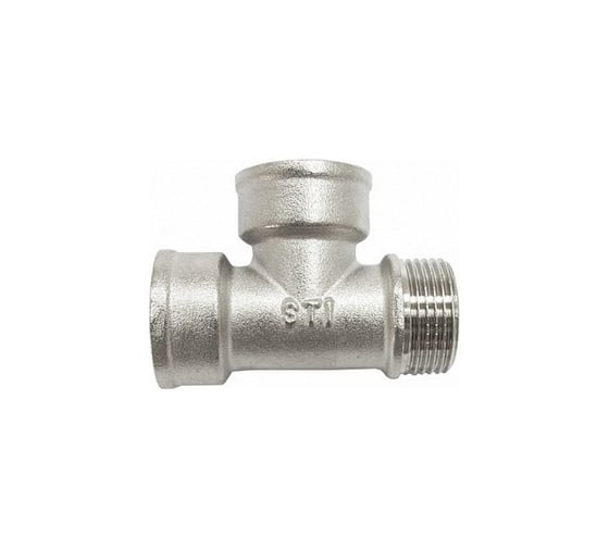 Изображение товара Тройник STI латунный Ду15 (1/2") В-В-Н никелированный D190-00072