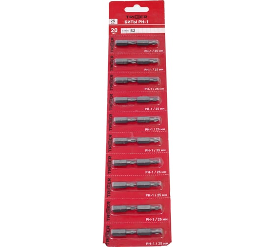 Изображение товара Биты ПРОФИ (20 шт; PH1х25 мм) ТРИГГЕР 85961 тов-208830