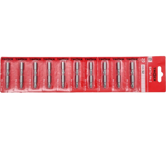 Изображение товара Биты ПРОФИ (20 шт; PH2х25 мм) ТРИГГЕР 85962 тов-208831