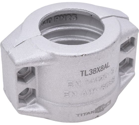 Изображение товара Усиленный 4-х болтовый хомут TITAN LOCK алюминий, TL38x8AL TL38X8AL