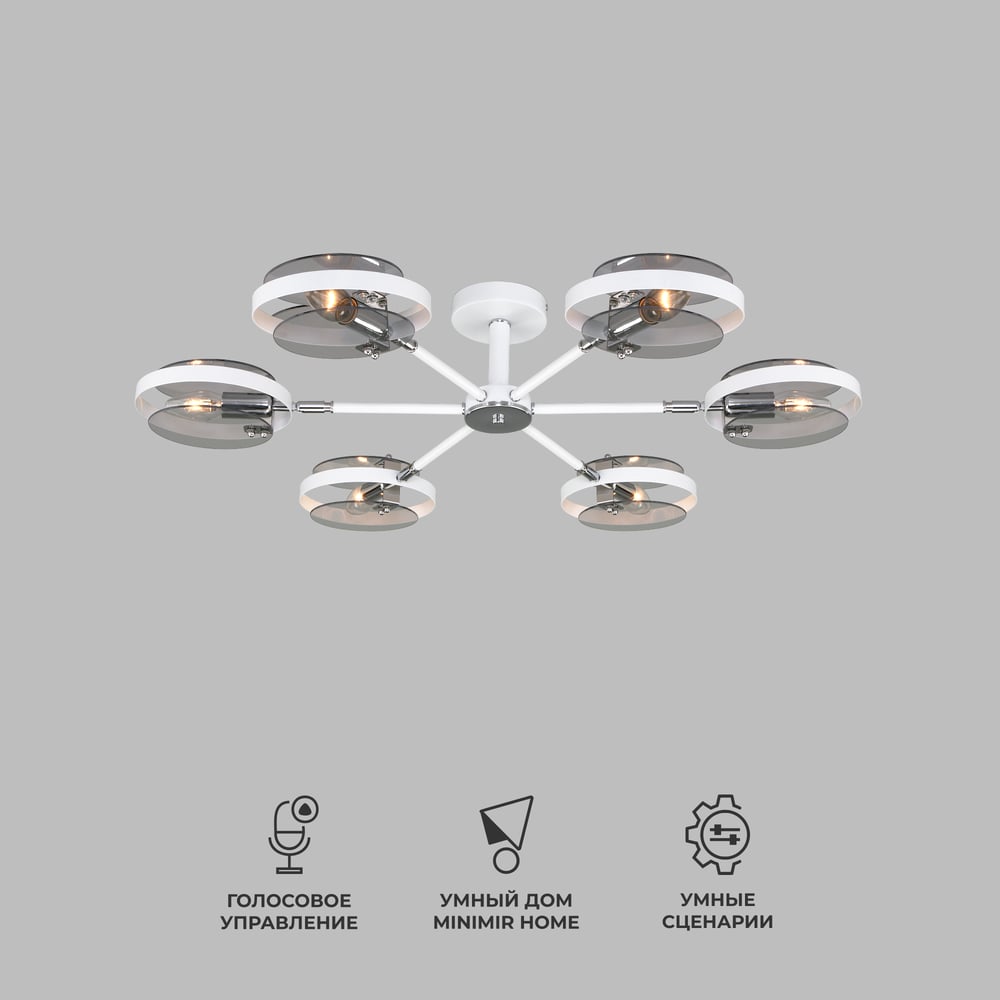 Изображение товара Потолочный светильник Eurosvet 70121 6 в стиле лофт белый